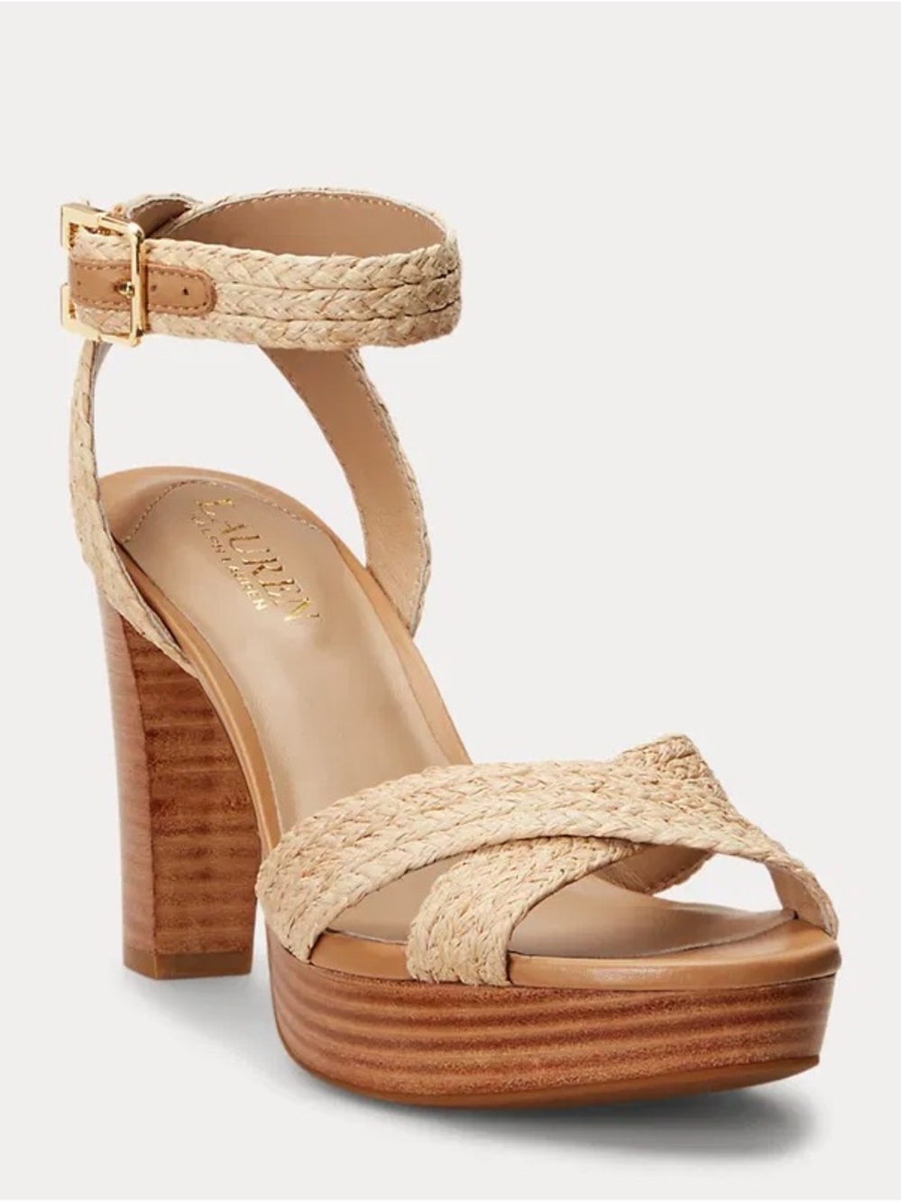 Lauren Ralph Lauren Sasha Raffia Platform Sandal